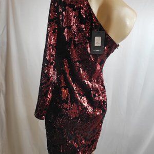 Burgundy Sequin dress/ FASHION NOVA/ Large